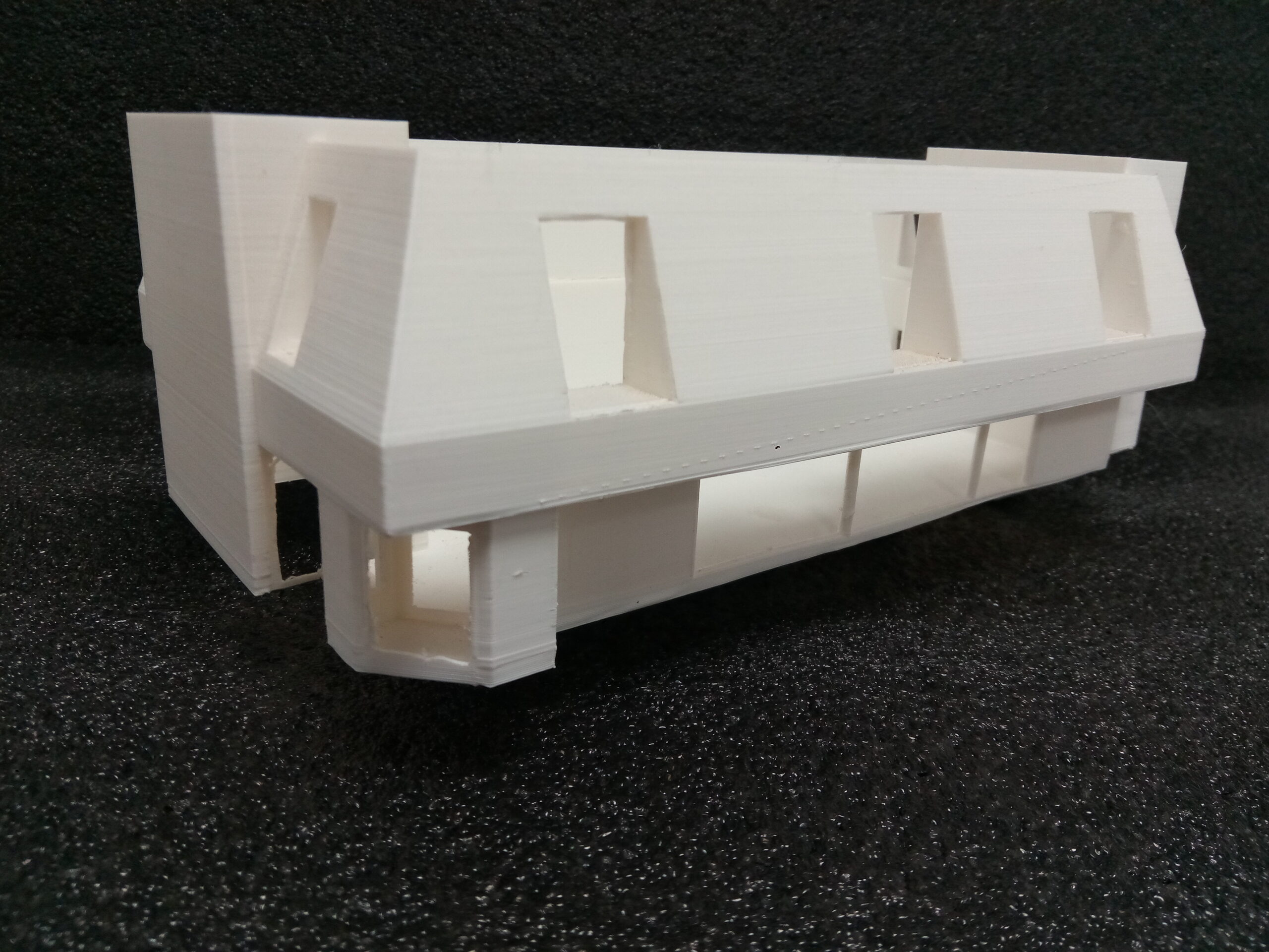 3D Printing Prototype of White Architectural Blueprints