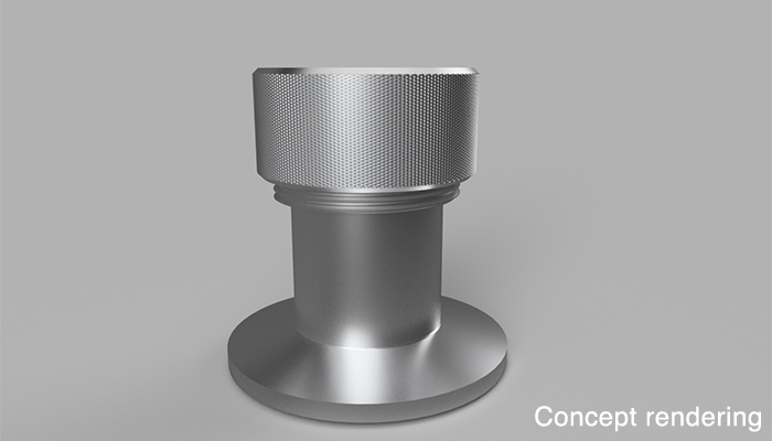 Metallic cylindrical object concept rendering. Metallic cylindrical object concept rendering.
